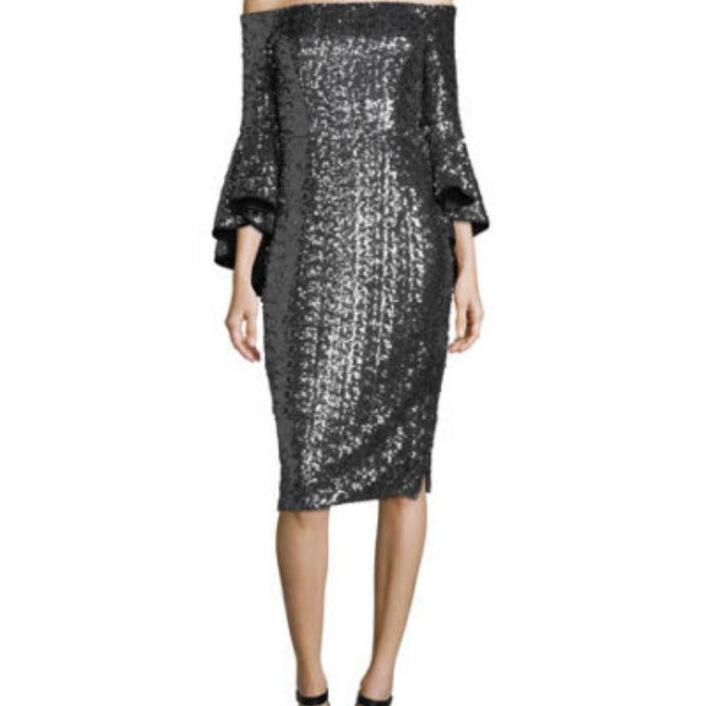 Milly Selena Dress in Sea Glass Sequins